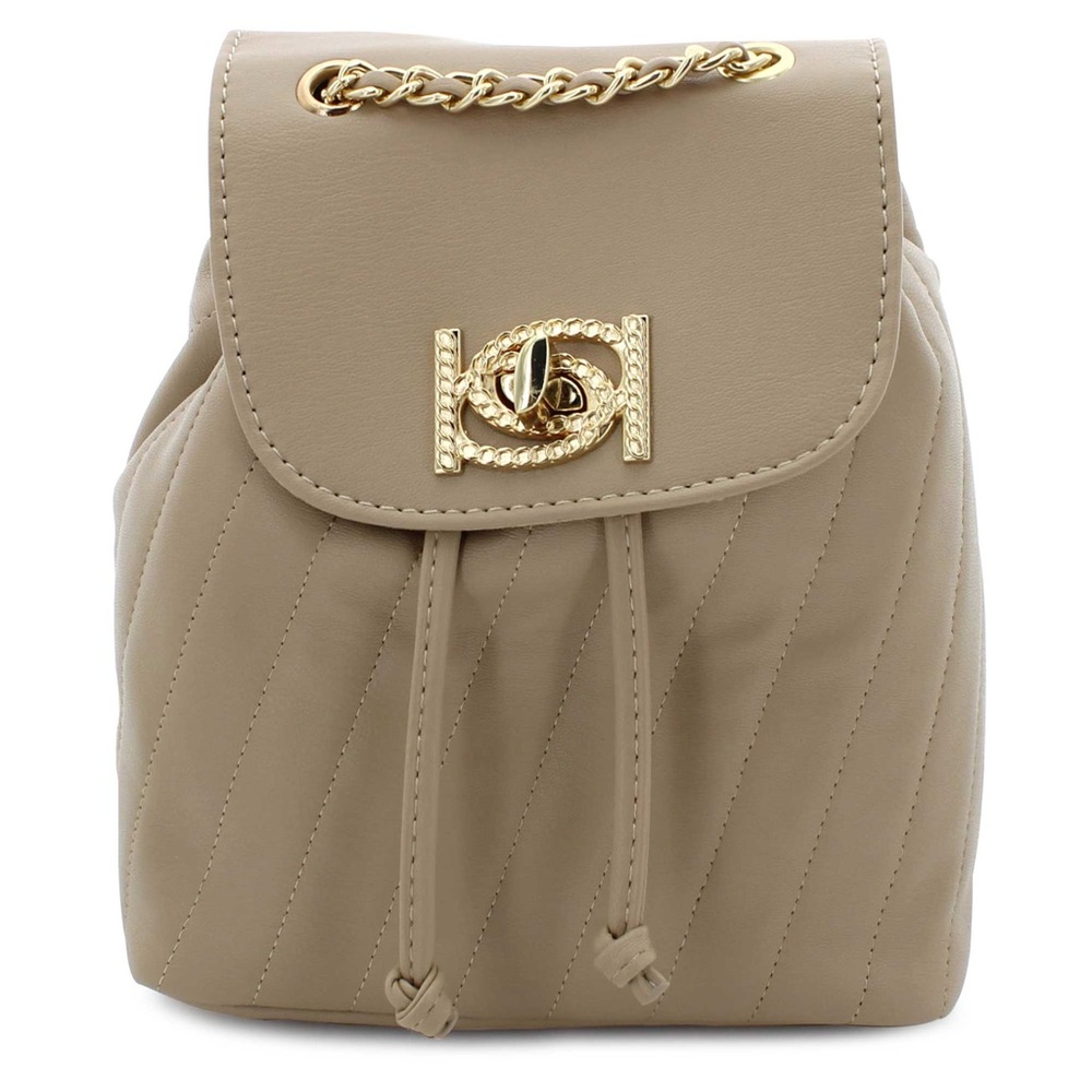 Bebe backpack- Beige -Hera Small Backpack Handbag Purse Vegan Leather NWT $99 - Picture 4 of 6